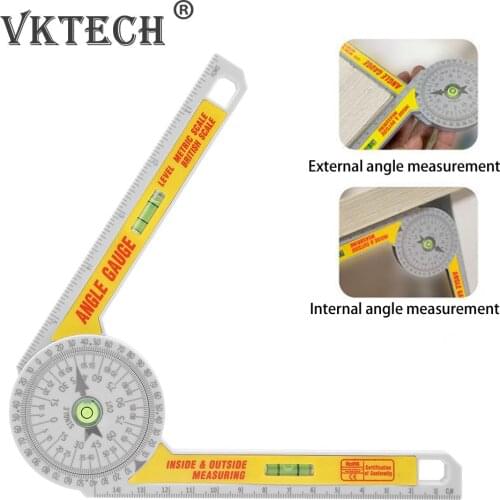 360 Degree Calibration Miter Saw Protractor Angle Finder Miter Gauge Goniometer Angle Level Meter Arm Measuring Ruler