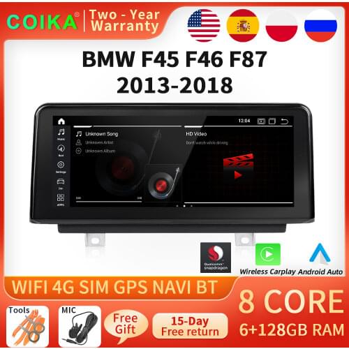 8 Core 4+64G IPS Touch Screen Stereo Car Multimedia For BMW F45 F46 F87 2013-2017 GPS Radio Google WIFI 4G Android 10.0 System