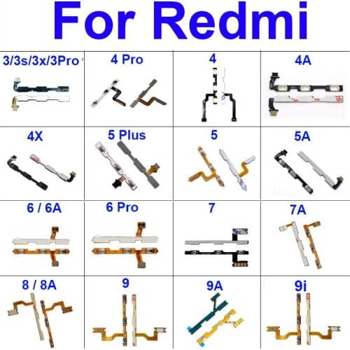 Power&Volume Side Button Flex Cable For Xiaomi Redmi 3 3s 3x 3 4 4A 4X 5 Plus 5A 6A 6 Pro 7 7A 8 8A 9 9A 9i Replacemet Parts