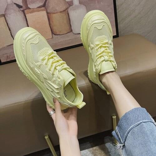 Womens Sports Shoes Fashion Womens Sneakers 2021The New Leisure Solid Color All-match Comfortable Platform Shallow Shoes