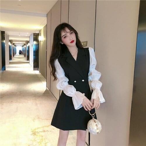 Woman Dress Summer Autumn Suit Dress Puff Sleeve Long Sleeve Dress Womens Summer Vestido De Mujer