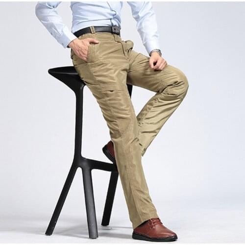 Winter Pants Mens 90% White Duck Down Padded Smart Casual Pants for Men Business Down Pants Warm Duck Down Trousers PT-455