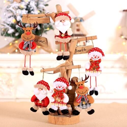 1pcs Little doll Fabric Christmas Tree Pendant Festival Party Decoration DIY Gifts Hanging Ornament Handmade Craft