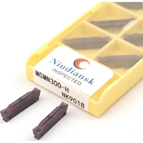10Pc MGMN300-H NK9018 MGMN400 CNC Lathe Machining Grooving Blade Carbide Insert Can Transverse Cutting Good Versatility Roughing