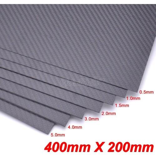 100% Real 3K Carbon Fiber Plate Panel Sheet 400mm x 200mm 0.5mm 1mm 1.5mm 2mm 3mm 4mm 5mm High Composite Hardness Material plate