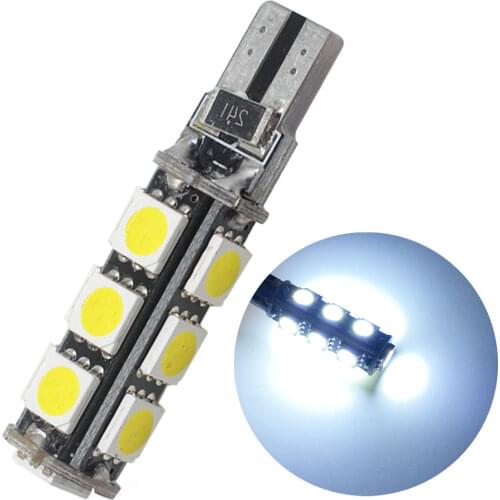 1X Auto T10 White Canbus W5W 194 13 Led 5050 Car 12V Error Parking Bulbs Rear Lamp License Trunk Step Reading Light Map Lighting