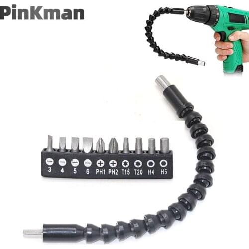 2PCS 290mm Woodworking Multitul Hex Shank Extension Snake Shaft Electronics Drill Flexible Holder Connect Link Screwdriver Bit