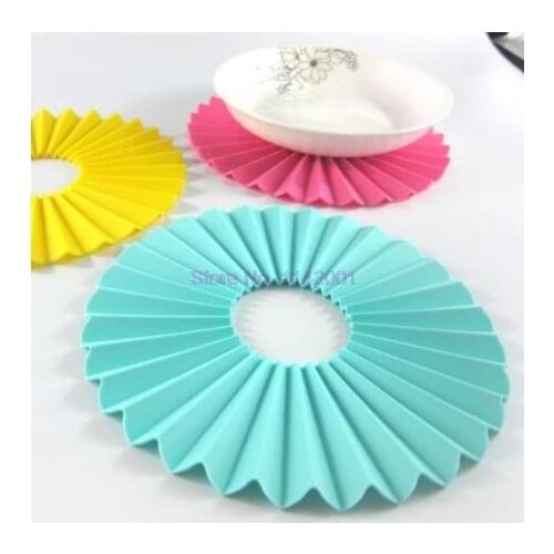 200pcs Candy Silicone Table Mat Round Non-Slip Heat Resistant Mat Coaster Cushion 6 Colors Silicone Placemat