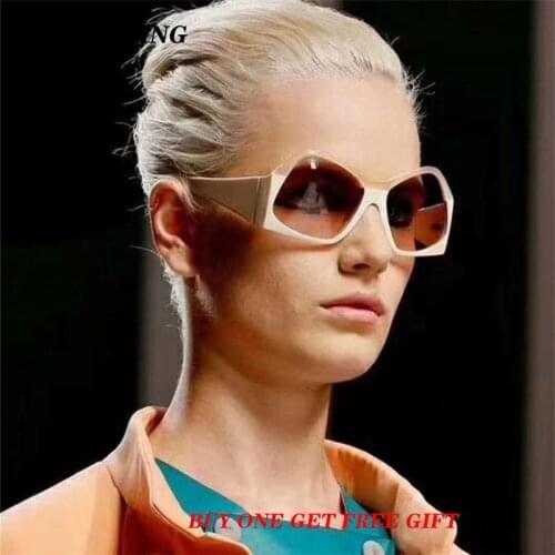 2020 Luxury Big Irregular Sunglasses Women Brand Designer Retro Clear Sun Glasses For Female Oversized Black Shades oculos UV400