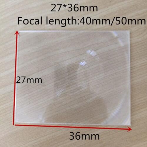 36*27mm focal length 40mm/50mm square shape fresnel lens