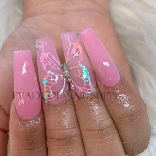 Butterfly Nails Wings Holographic 3D Nail Stickers Decal Self Adhesive Manicure Nail Art Acrylic Designs Tool