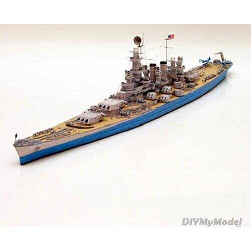 1:400 U.S. North Carolina Class Battleship DIY 3D Paper Card Model Building Set Construction Toys Educational Toy Military Model