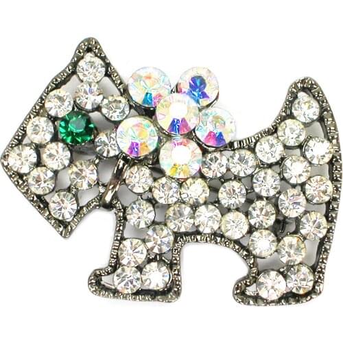 12pcs/lot Wholesale Fashion Brooch Rhinestone dog Pin brooches C102289