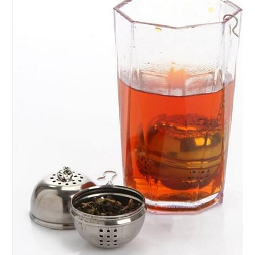 Household Essential Stainless Steel Ball Tea Infuser Mesh Filter Strainer W/hook Loose Tea Leaf Spice Home Kitchen Accessories