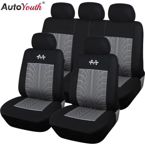 AUTOYOUTH New Style Embossed Polyester Car Seat Cover Universal Fit Most Seat Car Seat Protector Gray Car Interior Accessories
