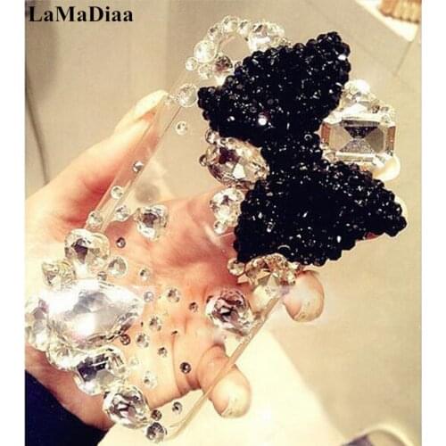 LaMaDiaa Phone Case For iphone 11 12 Pro MAX 6 7 8 Plus Luxury Bling Rhinestone Diamond bow-knot Case For Iphone XR Xs Max Case