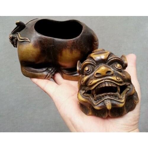 Pure Bronze China Palace classical Sign lucky Statue incense burner