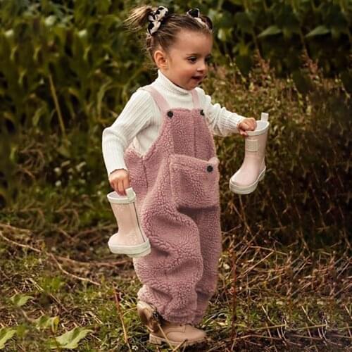 Autumn Winter Romper For Toddler Kids Baby Girls Boy Fleece Suspender Pants Overalls Trousers Warm Romper Baby Girl Clothes