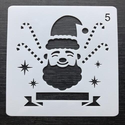DIY Christmas Santa Claus Layering Stencils For Walls Painting Scrapbooking Stamp Album Decor Embossing Paper Card Template PET