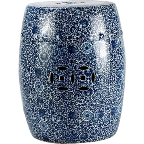Jingdezhen Porcelain Classical Chinese Blue And White Pattern Porcelain Drum Stool Toilet Bathroom porcelain ceramic stool