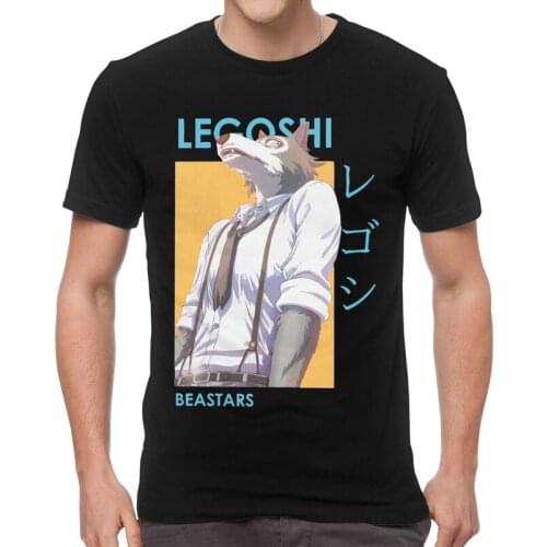 Legoshi Beastars Wolf T-Shirts Men Graphic T Shirts Short Sleeve Japan Anime Manga Tshirt Cotton Tees Top Clothing