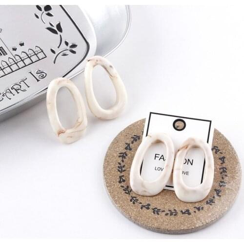 Korean niche design simple retro acetate amber earrings DIY handmade jewelry accessories materials