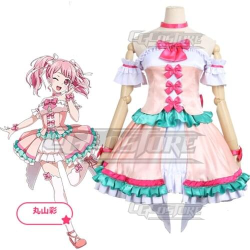 Cosplay Costume Anime Bang Dream! Maruyama Aya Pastel*Palettes Dresses Christmas Halloween Free shipping CG235
