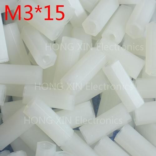 M3*15 15mm 1 pcs white Nylon Hex Female-Female Standoff Spacer Threaded Hexagonal Spacer Standoff Spacer brand new