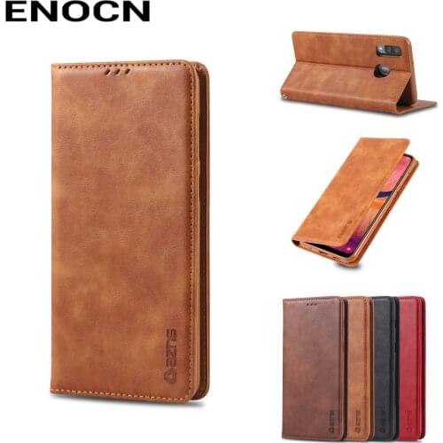 Magnetic Flip Case For Samsung Galaxy A20e Case Samsung A20e over Leather Wallet Card Slots Luxury Retro Folding Phone Case