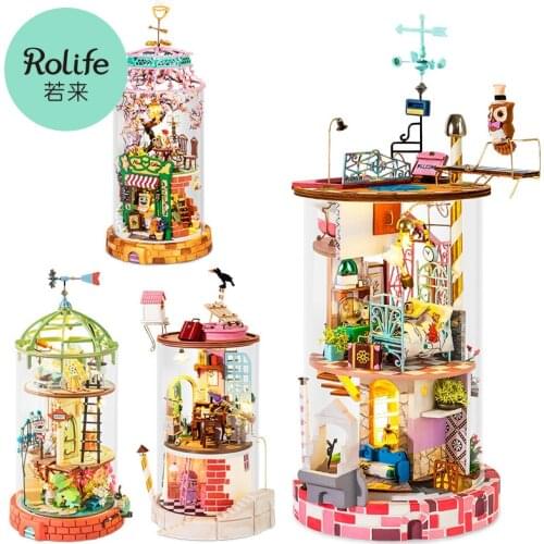 Robotime Doll House Furniture Miniature DIY 3D Wooden Miniaturas Dollhouse Carls Fruit Emilys Flower Nancys Bake Shop Gifts