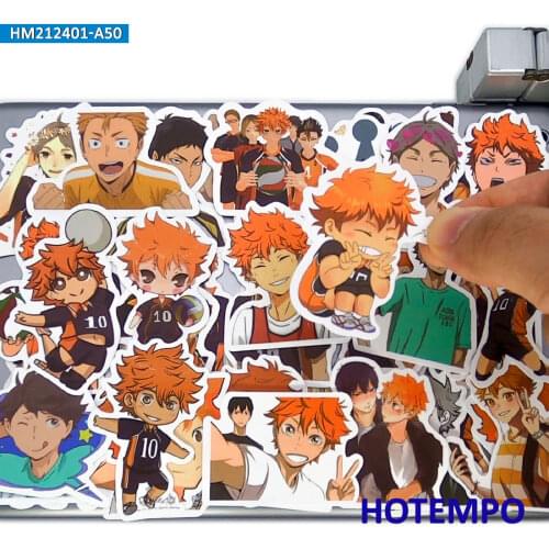 50pcs Volleyball Boy Funny Sport Anime Sticker for Kids Toys Guitar Phone Laptop Skateboard Bike Motorcycle Car Cartoon Stickers