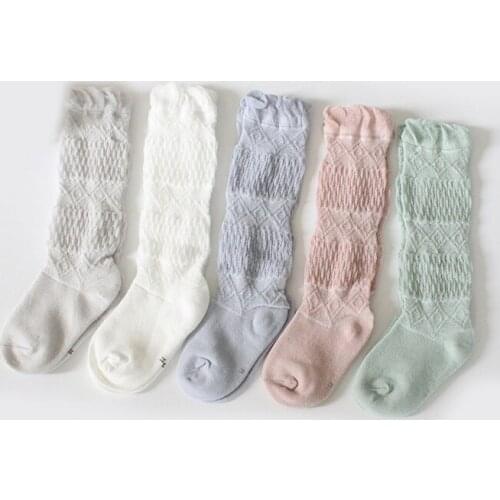 Newborn baby boy socks Summer Mesh socks kids cotton knee high long socks sokken princess infant baby booties socks calcetines