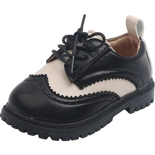 2021 Autumn New Boys and Girls British Style Children Soft-soled Leather Shoes Single Shoes Back To School Shoes Casual Flats