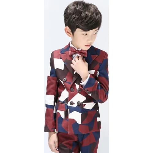 New Style Notched Lapel Boy Suits One Button Wedding Suits Children Party Tuxedos boys Smoking blazer (jacket+pant+vest)