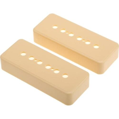 Musiclily Pro Plastic 50mm P90 Soapbar Guitar Pickup Covers for Import LP SG Electric Guitar, Cream (Set of 2)