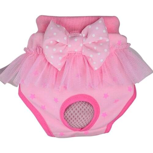 Dog Physiological Pants Diaper Clothes Elasticity Underwear Panties Chiffon Cute Puppy Cat Pet Supplies S-XL