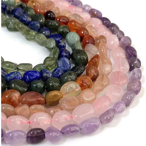 Natural Freeform Nugget Loose Spacer Beads For Jewelry Making DIY Accessorries Bead For Bracelet Rose Quartzs Lapis Lazuli