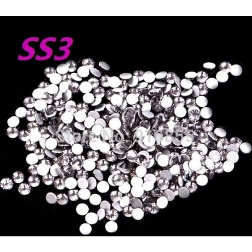 Transparent gray 1440pcs/bag SS3 (1.3-1.5mm) Flat Back Rhinestones for Nail Art, Non Hotfix Glue on Nail Art Rhinestones