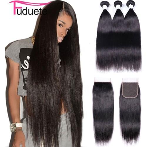 Straight Hair Bundles With Closure Malaysian 4x4/6x6/5x5 Closure With Bundles Free Part Remy Hair Extensions Huamn Hair Fuduete