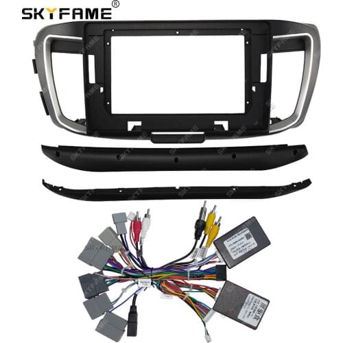 SKYFAME Car frame cable Kits Fascia Panel For HONDA ACCORD 9TH 2013-2017 Android Big Screen Audio Dash Panel Frame