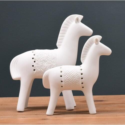 Ancient Porcelain War Horses Sculptures Handmade Ceramics Warfare Trinket Decor Gift Craft Embellishment Accessories Furnishing