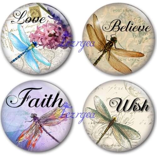 Dragonfly glass cabochon, Round photo Dragonfly glass cabochon demo flat back Making findings. DIY supplies
