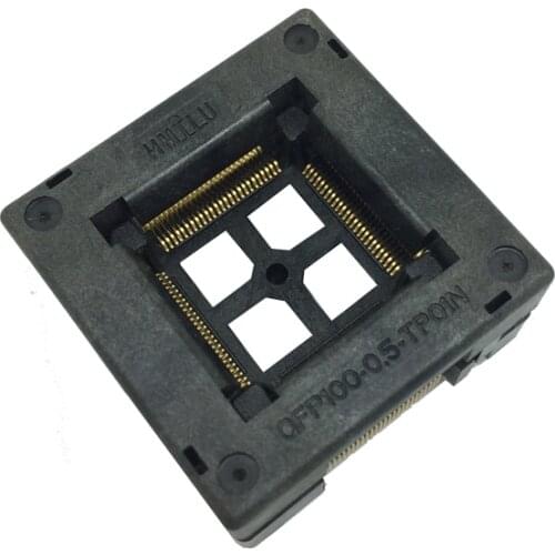 TQFP100 FQFP100 LQFP100 Burn in Socket OTQ-100-0.5-09 Pin Pitch 0.5mm IC Body Size 14x14mm Open Top Test Adaptercket Adapter