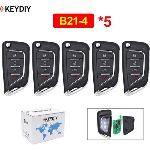 5Pcs/Lot B21-4 3+1/4 Button Universal Remote Control Car Key for KD900 KD900+ URG200 KD-X2 Mini KD B-Series Remote Key KD Remote