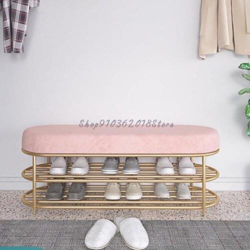 Enter The Door To Change Shoes, Stool, Soft Bag Cushion, Enter The Door To Sit In The Shoe Cabinet, Light Luxury Shoe Rack