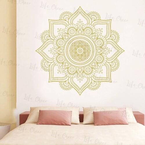 Yoga Sophisticated Mandala Wall Art Sticker Sacred Geometry Home Decor Living Room New Design Removable Cool Artwork Murals