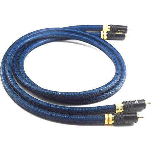 1Pair HIFI 6 N OFC Pure Copper Silver Plated RCA interconnet Cable CD DVD Amplifier WBT-0144 RCA Audio Cable