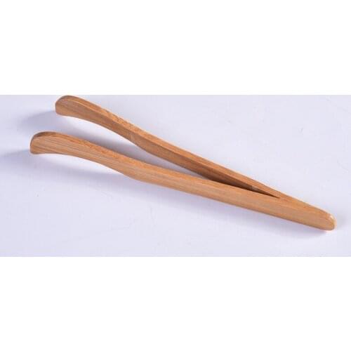 17cm 10pcs Wooden Tea Tweezer Bacon Tea Clip Tongs Bamboo Salad Food Toast Bend Clip Straight Clips Kitchen Accessories Teaware
