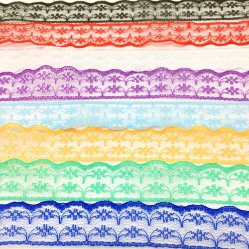 10 Yards 22mm Handmade Embroider Net Lace Trim Ribbon Bow Crafts For Sewing Decoration Handicrafts #BF01
