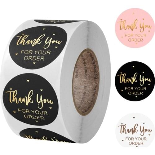 100-500pcs THANK you for your order Stickers Business Labels Scrapbooking Gift package envelope sealing labels Handmade Sticker